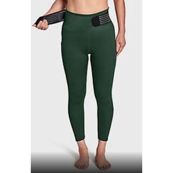 Tommie Copper Olive Adjustable Lower Back Support Leggings Ankle length XL NWT - Picture 1 of 6